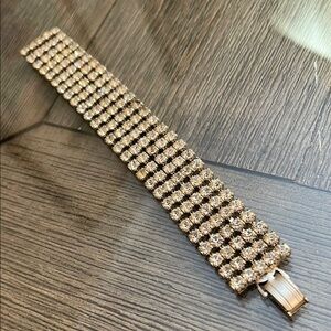 Vintage Wide Rhinestone Bracelet